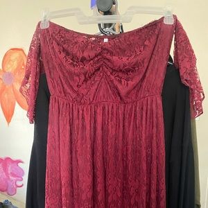 Long lace maternity dress